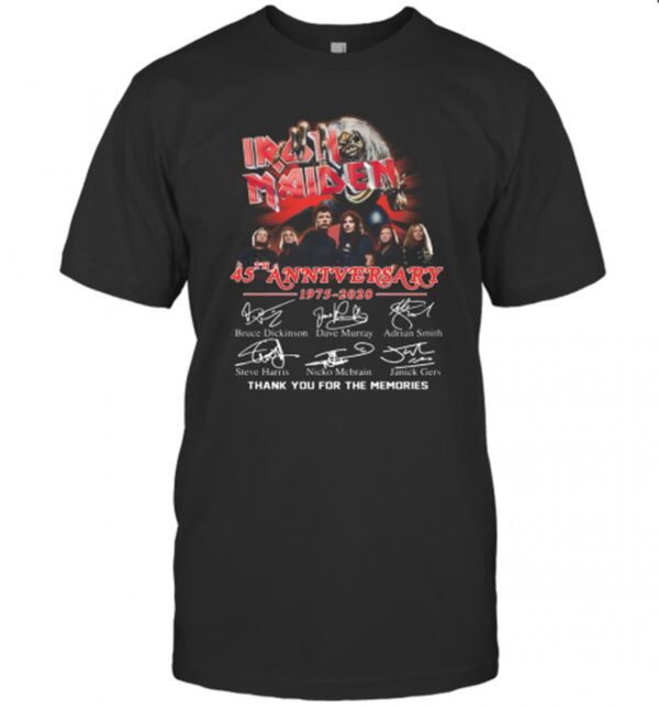 Iron Maiden 45Th Anniversary 1975 2020 Signatures T Shirt